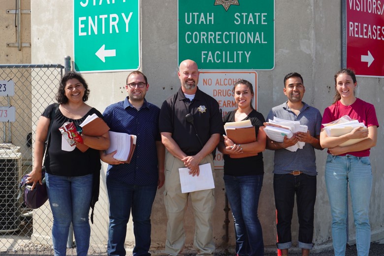Erin Feeley with co-workers at Utah Stat Correctional Facility internship