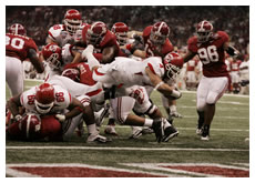 Matt Asiata scores a touchdown at the 2009 Sugar Bowl